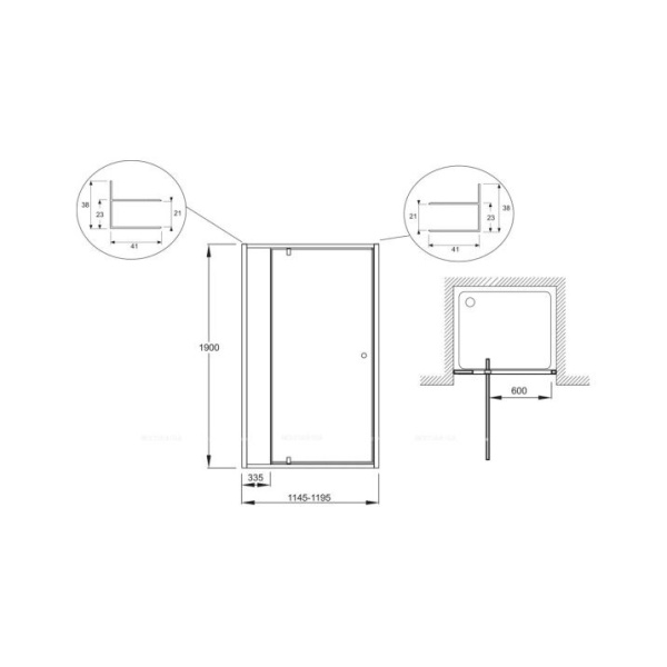 Душевая дверь Jacob Delafon Serenity 120х190 E14P120-GA